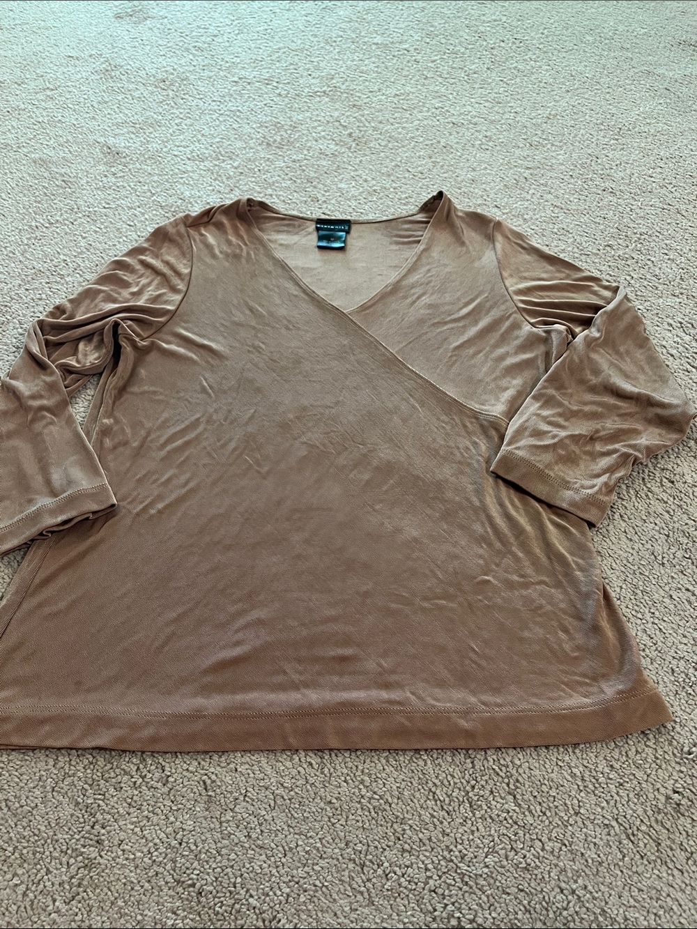 Citiknit brown women’s 3/4 length sleeve top